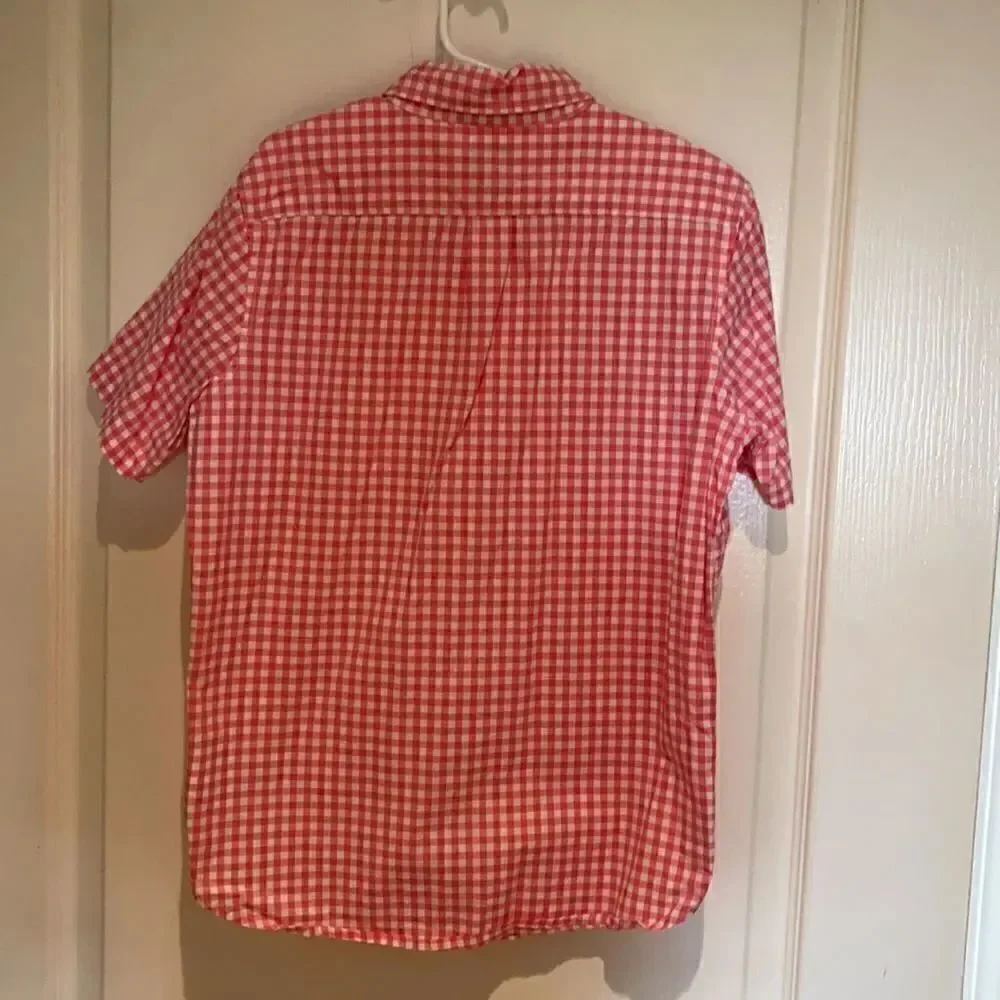 Gap Kids pink checked button down 10